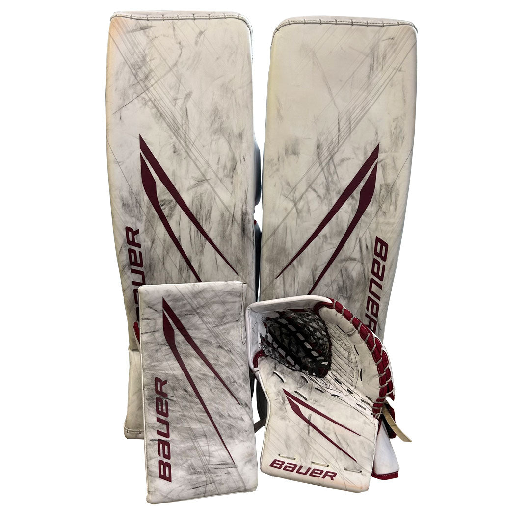 Bauer Vapor Hyperlite 2 - Ensemble complet de gardien de but Pro Stock d'occasion (blanc/rouge)